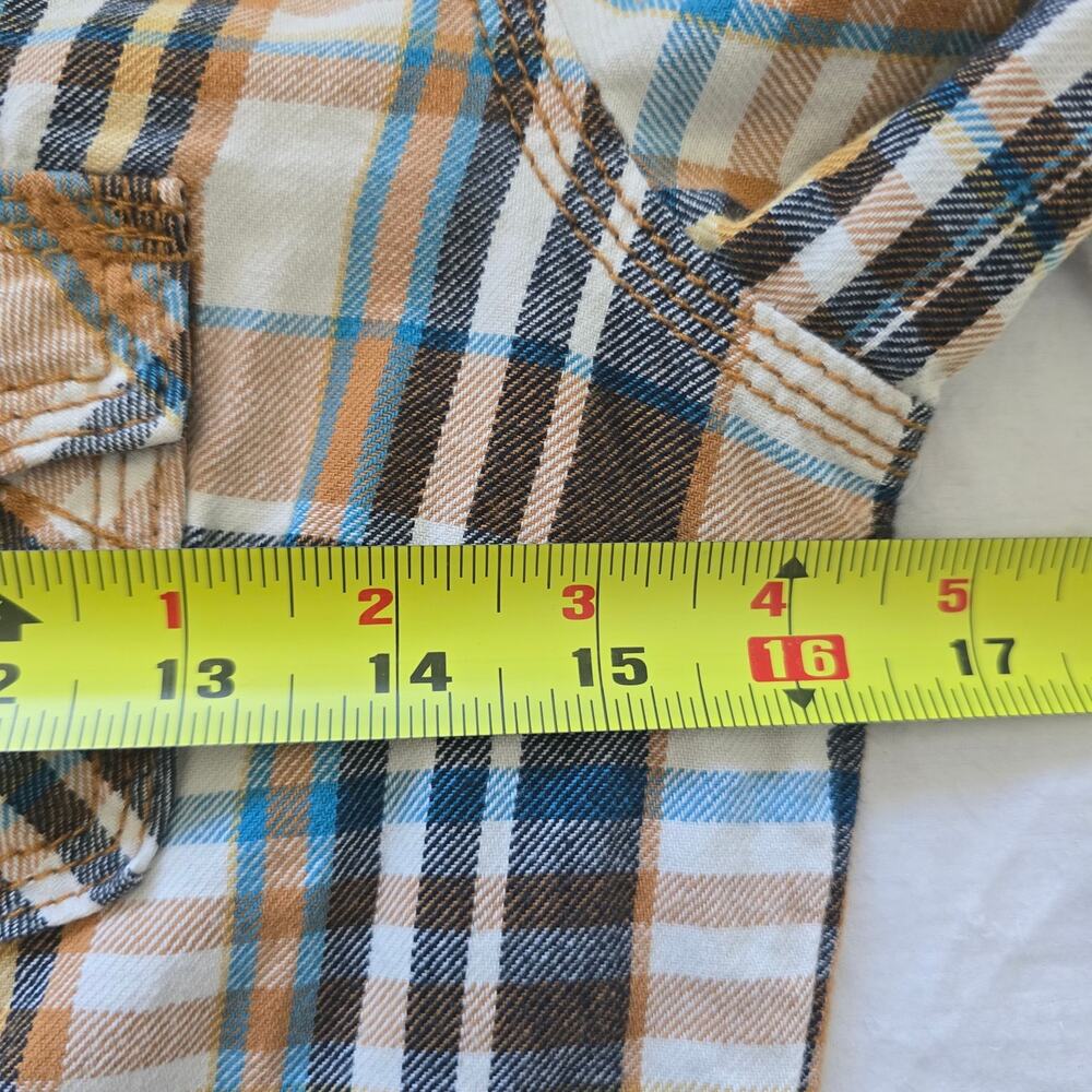 True Religion Womens Plaid Y2K Western Shirt Size XS Brown Pearl Snap Button - Picture 7 of 8